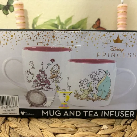 Beauty and the Beast Mug and Tea Infuser Set - White - Picture 2 of 2